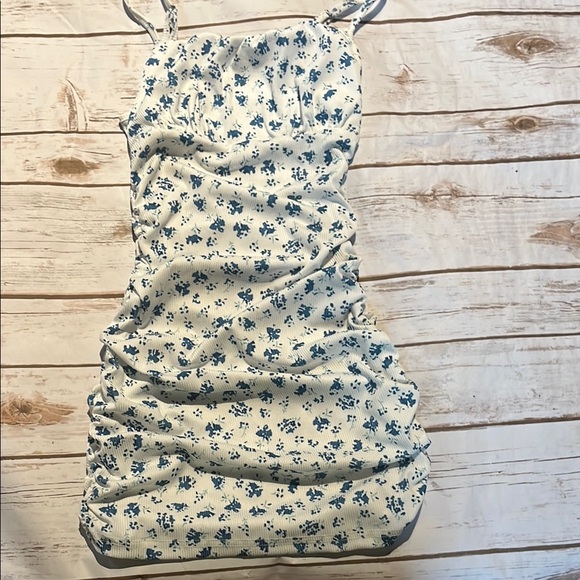 Dresses & Skirts - Floral Print Dress with Blue Accents